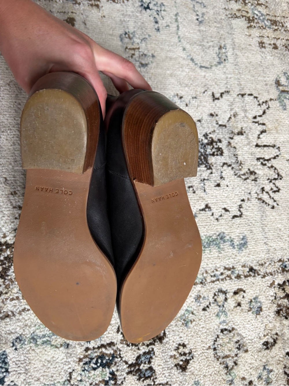 Cole Haan Black Leather Ankle Boots - Picture 2 of 5